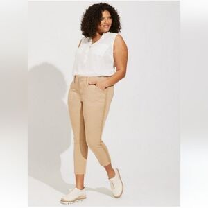 Torrid Crop Aviator Skinny Stretch Twill Mid-Rise Pant size 14